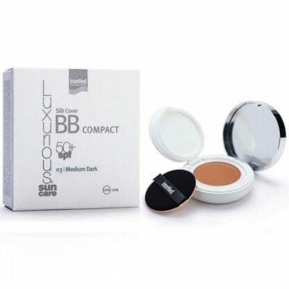Luxurious Suncare Silk Cover BB Compact SPF50+ Πούδρα Πολύ Υψηλής Αντηλιακής Προστασίας για την Κάλυψη Ατελειών & Φυσικό Ματ Αποτέλεσμα 12g - Medium Dark
