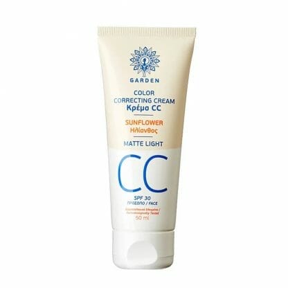 Garden Color Correcting Sunflower CC Matte Cream Spf30 Ενυδατική Ματ Κρέμα Προσώπου με Χρώμα 50ml - Light