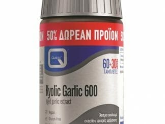 Quest Kyolic Garlic 600 Aged Garlic Extract 600mg Συμπλήρωμα Διατροφής Άοσμου Εκχυλίσματος Σκόρδου Ψυχρής Ωρίμανσης 60+30 tabs