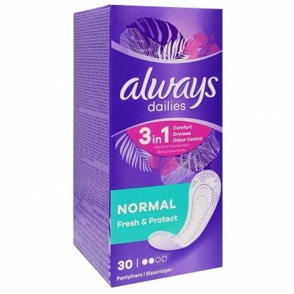 Always Dailies Fresh & Protect 3 in 1 Comfort Normal Σερβιετάκια 30 Τεμάχια