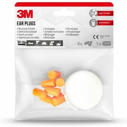 3M Earplugs with Storage Box Ωτοασπίδες με Θήκη Αποθήκευσης 4 Ζευγάρια