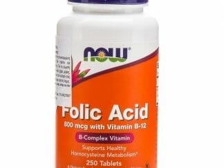Now Foods Folic Acid 800mcg With Vitamin B-12 25mcg Διευκολύνει Σημαντικά την Παραγωγή Κυτταρικής Ενέργειας 250tabs