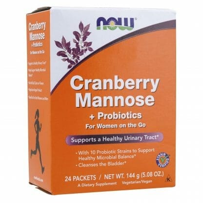 Now Foods Cranberry, Mannose & Probiotics Συμπλήρωμα Διατροφής για την Αντιμετώπιση των Χρόνιων Ουρολοιμώξεων 24 Packets Per Box