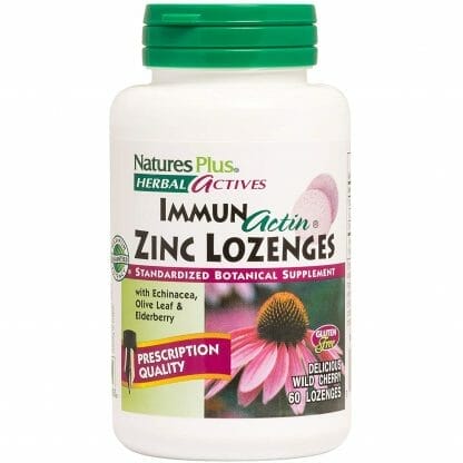 Nature's Plus Immun Actin Zinc Παστίλιες Ταχείας Δράσης με 10 mg Ψευδαργύρου για Ενίσχυση της Άμυνας του Οργανισμού 60 Lozenges