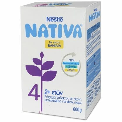 Nestle Nativa 4 Ρόφημα Γάλακτος σε Σκόνη Εμπλουτισμένο με Θρεπτικά Συστατικά Από 2 Ετών Βανίλια 600g