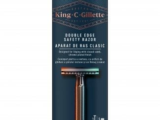 Gillette King C Double Edge Safety Razor Ανδρική Ξυριστική Μηχανή Ασφαλείας & 5 Ξυράφια Διπλής Ακμής 1 Τεμάχιο