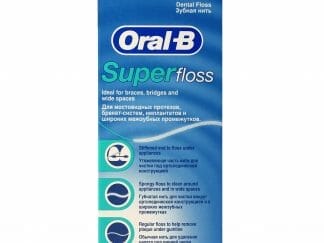 Oral-B Superfloss Dental Floss Οδοντικό Νήμα με Κερί για μια Άνετη Εμπειρία Καθαρισμού σε Γέφυρες, Σιδεράκια & Μεγάλα Μεσοδόντια Διαστήματα 50m