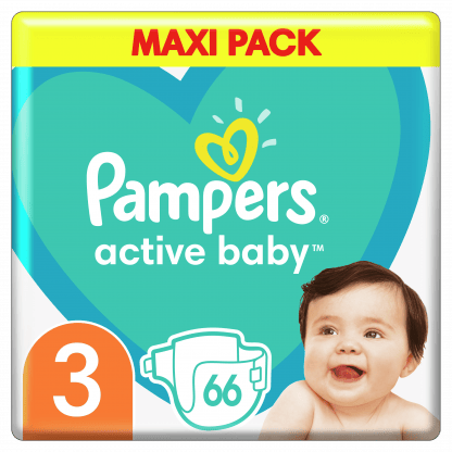Pampers Active Baby Πάνες Maxi Pack No3 (6-10 kg), 66 Πάνες