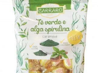 Carraro Caramelle Te Verde e Alga Spirulina Καραμέλες για το Λαιμό με Πράσινο Τσάι & Σπιρουλίνα 100gr