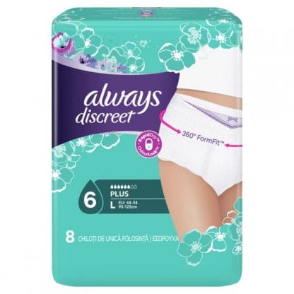 Always Discreet Εσώρουχα Για Την Ακράτεια Plus L 8τμχ