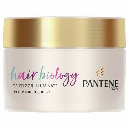 Pantene Hair Biology De-frizz & Illuminate Reconstructing Mask Μάσκα για Ξηρά ή Βαμμένα Μαλλιά που Φριζάρουν Εύκολα 160ml