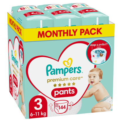 Pampers Premium Care Pants Monthly Pack No3 (6-11kg) 114 πάνες