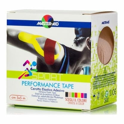 Master Aid Sport Performance Tape Αυτοκόλλητη Ελαστική Ταινία για Επιδέσεις 5mx5cm, 1 Τεμάχιο - Μπεζ