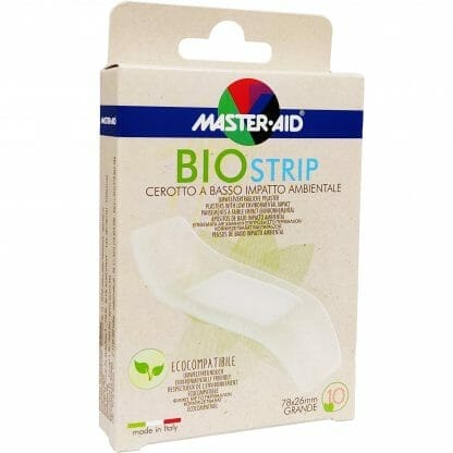 Master Aid Bio Stips 78mm x 26mm Grande Καινοτόμο Οικολογικό Επίθεμα Ιδανικό για Μικροτραύματα 10 Τεμάχια