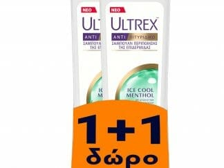 Ultrex Πακέτο Προσφοράς Ice Cool Menthol Sampoo Γυναικείο Αντιπιτυριδικό Σαμπουάν Περιποίησης της Επιδερμίδας 2x360ml 1+1 Δώρο