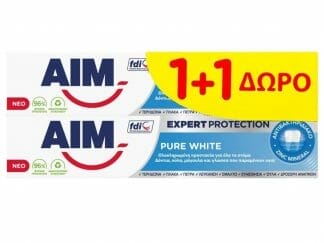 Aim Πακέτο Προσφοράς Expert Protection Pure White Οδοντόκρεμα για Ολοκληρωμένη Στοματική Προστασία 2x75ml
