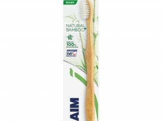 Aim Natural Bamboo Soft Toothbrush Μαλακή Οδοντόβουρτσα με Λαβή Από 100% Φυσικό Μπαμπού 1 Τεμάχιο