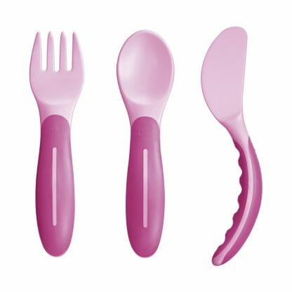Mam Baby's Cutlery (Πιρουνάκι, Κουταλάκι, Μαχαιράκι) Κωδ 515 από 6+ Μηνών 1 Τεμάχιο - ροζ