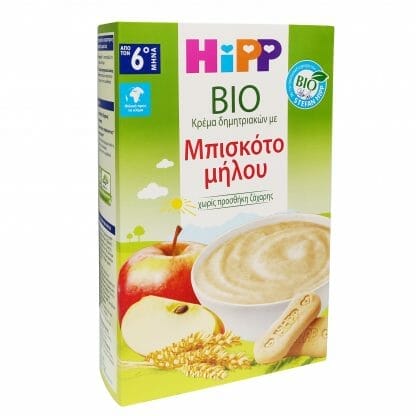 Hipp Bio Κρέμα Δημητριακών με Μπισκότο Μήλου Χωρίς Προσθήκη Ζάχαρης από τον 6ο 250gr