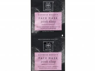 APIVITA Express Beauty Μάσκα για Απαλό Καθαρισμό με Ροζ Άργιλο 2x8ml