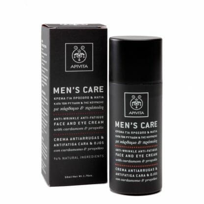 APIVITA Men's Care Κρέμα Κατά των Ρυτίδων και της Κούρασης για Πρόσωπο & Μάτια με Κάρδαμο & Πρόπολη 50ml