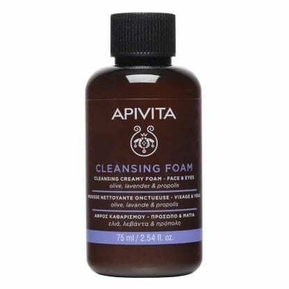 APIVITA Mini Κρεμώδης Αφρός Καθαρισμού για Πρόσωπο & Μάτια με Ελιά & Λεβάντα 75ml