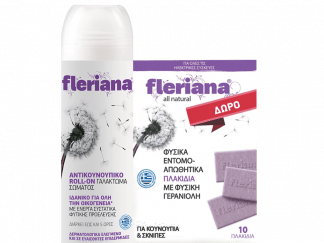 POWER HEALTH Promo Fleriana Roll - On 100ml & ΔΩΡΟ Fleriana Εντομοαπωθητικά Πλακίδια 10τμχ