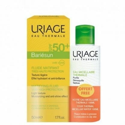 URIAGE Promo BARIESUN MATIFYING FLUID SPF50+ 50ml & EAU MICELLAIRE THERMALE COMBINATION TO OILY SKIN 100ml