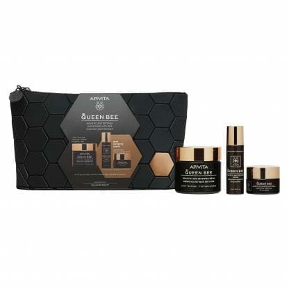 APIVITA Promo Queen Bee Κρέμα Ημέρας Ελαφριάς Υφής 50ml με ΔΩΡΟ Μίνι Κρέμα Νύχτας 15ml & Ορό 10ml σε Συλλεκτικό Necessaire