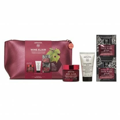 APIVITA Promo Wine Elixir Αντιρυτιδική Κρέμα για Σύσφιξη & Lifting Ελαφριάς Υφής 50ml με ΔΩΡΟ Μίνι Γαλάκτωμα 3 σε 1 για Πρόσωπο & Μάτια με Χαμομήλι & Μέλι 50ml & Αντρυριτιδική & Συσφιγκτική Μάσκα με Σταφύλι 2x8ml