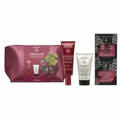 APIVITA Promo Wine Elixir Αντιρυτιδική Κρέμα Ημέρας για Σύσφιξη & Lifting SPF30 50ml με ΔΩΡΟ Μίνι Γαλάκτωμα 3 σε 1 για Πρόσωπο & Μάτια με Χαμομήλι & Μέλι 50ml & Αντιρτιδική & Συσφιγκτική Μάσκα με Σταφύλι 2x8ml