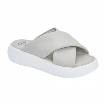 Scholl Shoes Boca Cross Light Grey Γυναικεία Καλοκαιρινά Ανατομικά Παπούτσια σε Γκρι Χρώμα, Χαρίζουν Σωστή Στάση & Φυσικό Χωρίς Πόνο Βάδισμα 1 Ζευγάρι - 37