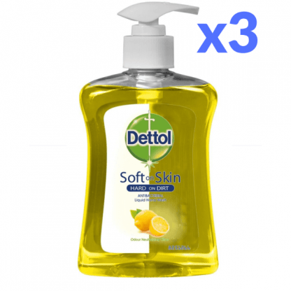 Dettol Αντιβακτηριδιακό Υγρό Κρεμοσάπουνο με Αντλία Citrus 250ml x3