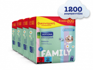 Μωρομάντηλα Septona Dermasoft Family 1200τμχ (12x100)