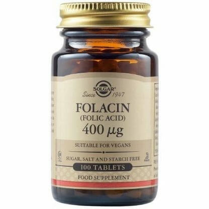 SOLGAR Folacin (Folic Acid) 400µg 100 Ταμπλέτες