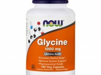 Now Foods Glycine 1000mg Συμπλήρωμα Διατροφής που Συμβάλει στην Παραγωγή Ενέργειας στον Οργανισμό 100 Vegcaps