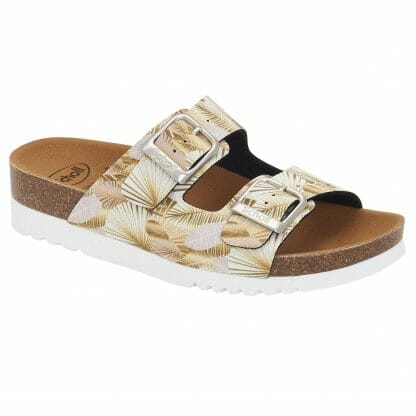 Scholl Shoes Greeny Mule Beige/Multi Γυναικεία Καλοκαιρινά Ανατομικά Παπούτσια Χαρίζουν Σωστή Στάση & Φυσικό Χωρίς Πόνο Βάδισμα 1 Ζευγάρι - 39