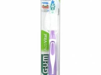 Gum ActiVital Compact Medium Οδοντόβουρτσα με Θήκη Προστασίας (583) - μωβ