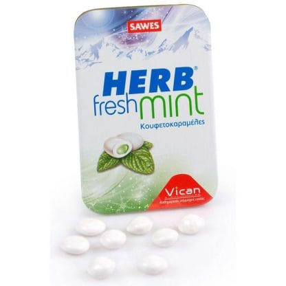 Vican Herb Fresh Mints Καραμέλες Ενάντια Στην Κακοσμία Του Στόματος Με Δυόσμο & Φυσικό Άρωμα Μέντας 6005 20gr