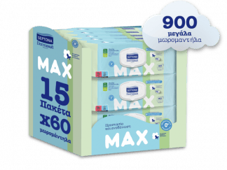Μωρομάντηλα Septona Dermasoft Max Monthly Pack 900τεμ (15x60)