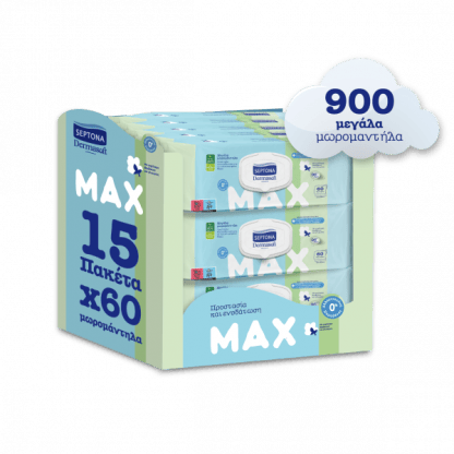 Μωρομάντηλα Septona Dermasoft Max Monthly Pack 900τεμ (15x60)
