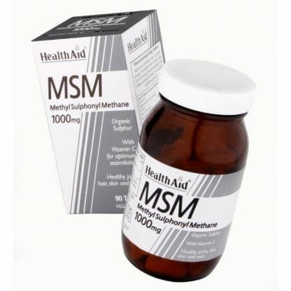 Health Aid MSM with Vitamin C Οργανικό Θείο Φυσικό Αντιφλεγμονώδες Οστών & Αρθρώσεων 90vegtabs