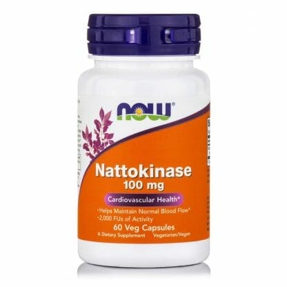 Now Foods Nattokinase 100mg Συμπλήρωμα Διατροφής που Υποστηρίζει την Εύρυθμη Λειτουργία της Καρδιάς 60 VegCaps