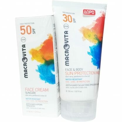 Macrovita Πακέτο Προσφοράς Suncare Face Cream Spf50, 50ml & Δώρο Face & Body Sun Spf30 Protection Milk 150ml