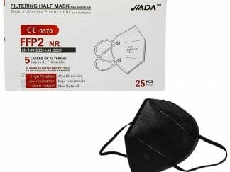 Jiada Non Medical 5ply Mask FFP2 NR Μάσκα Προστασίας με Μεταλλικό Έλασμα μιας Χρήσης σε Μαύρο Χρώμα 25 Τεμάχια