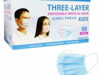 Kid's Three Layer Medical Mask, Class I, Type IIR Παιδικές Μάσκες μιας Χρήσης με Λάστιχο & Μεταλλικό Έλασμα, σε Γαλάζιο Χρώμα 5x10 Τεμάχια