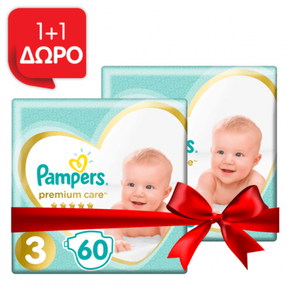 Πάνες Pampers Premium Care Jumbo Pack Νο3 (6-10kg) 60τεμ