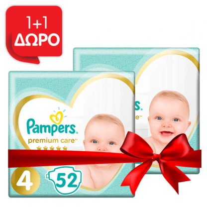 Πάνες Pampers Premium Care Jumbo Pack Νο4 (9-14kg) 52τεμ