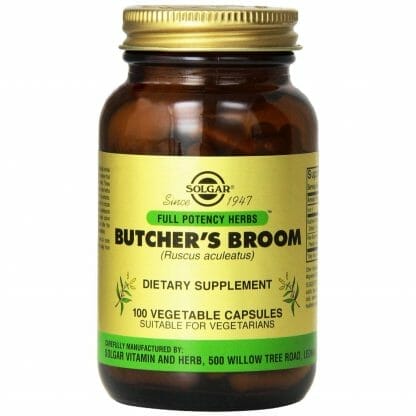 Solgar Butcher's Broom Συμπλήρωμα Διατροφής με Αγγειοσυσταλτικές Ιδιότητες, Κατάλληλο για Άτομα με Ευρυαγγείες 100 veg.caps