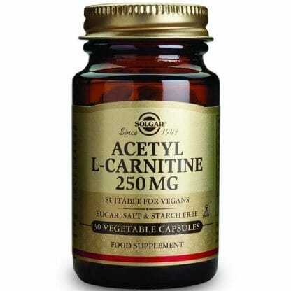 Solgar Acetyl-L-Carnitine 250mg Συμπλήρωμα Διατροφής για την Βελτίωση της Μνήμης & της Διανοητικής Εγρήγορσης 30veg.caps